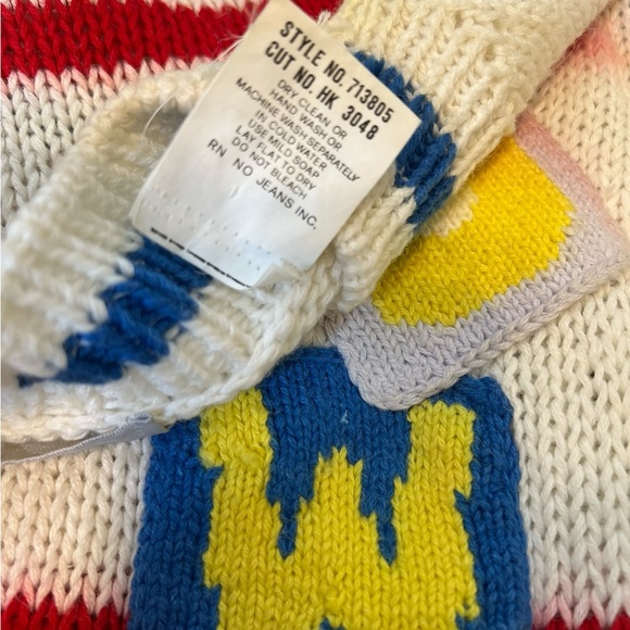 Vintage NO! THE JEANS REVOLT Graphic Crewneck 80’s Longsleeve Sweater SZ:L - Picture 11 of 14